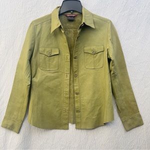 Suede Long Sleeve’s Women’s Green Blouse Bottoms Front Size 10 new no tag